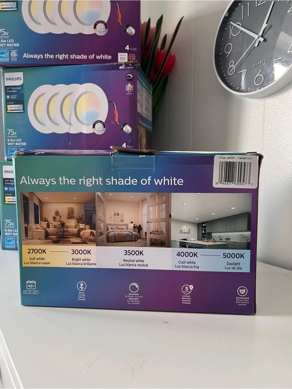 Philips 5/6 Recessed Downlight 4-Pack Selectable White 75W Equiv 8.5W LED